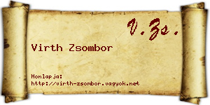 Virth Zsombor névjegykártya